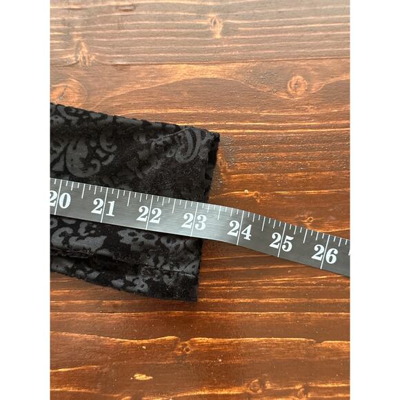 Rachel Roy Dress L Black Velvet Burnout Faux Wrap Asymmetrical Zip High Low Hem - Picture 14 of 16